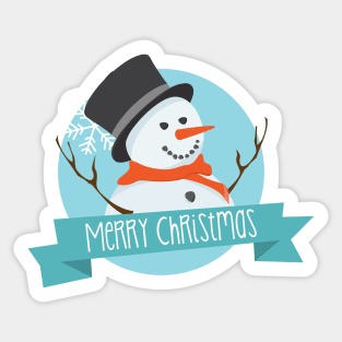 Merry Christmas Snowman Sticker